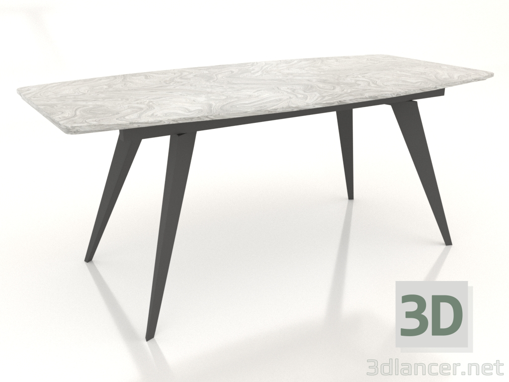 modello 3D Tavolo pieghevole Ramses 180-250 (marmo grigio-nero) - anteprima