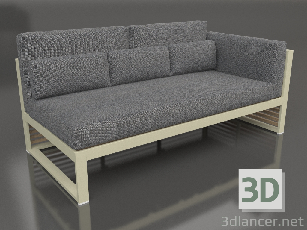 3d model Sofá modular, sección 1 derecha, respaldo alto (Oro) - vista previa