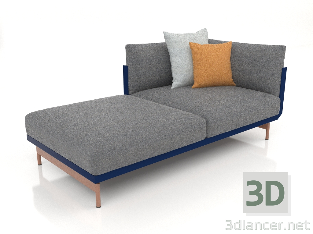 modello 3D Modulo divano, sezione 2 sinistra (Blu notte) - anteprima