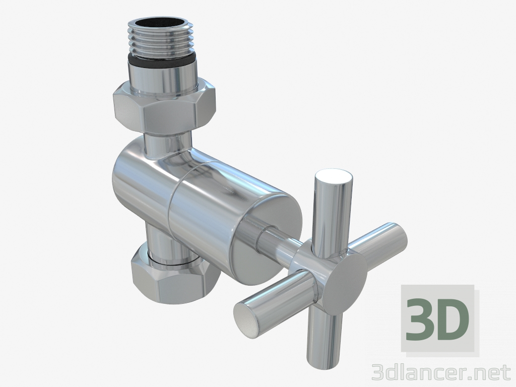 3D Modell Gerades Tor (Kreuz) G 1/2 "HP x G 3/4" NG - Vorschau