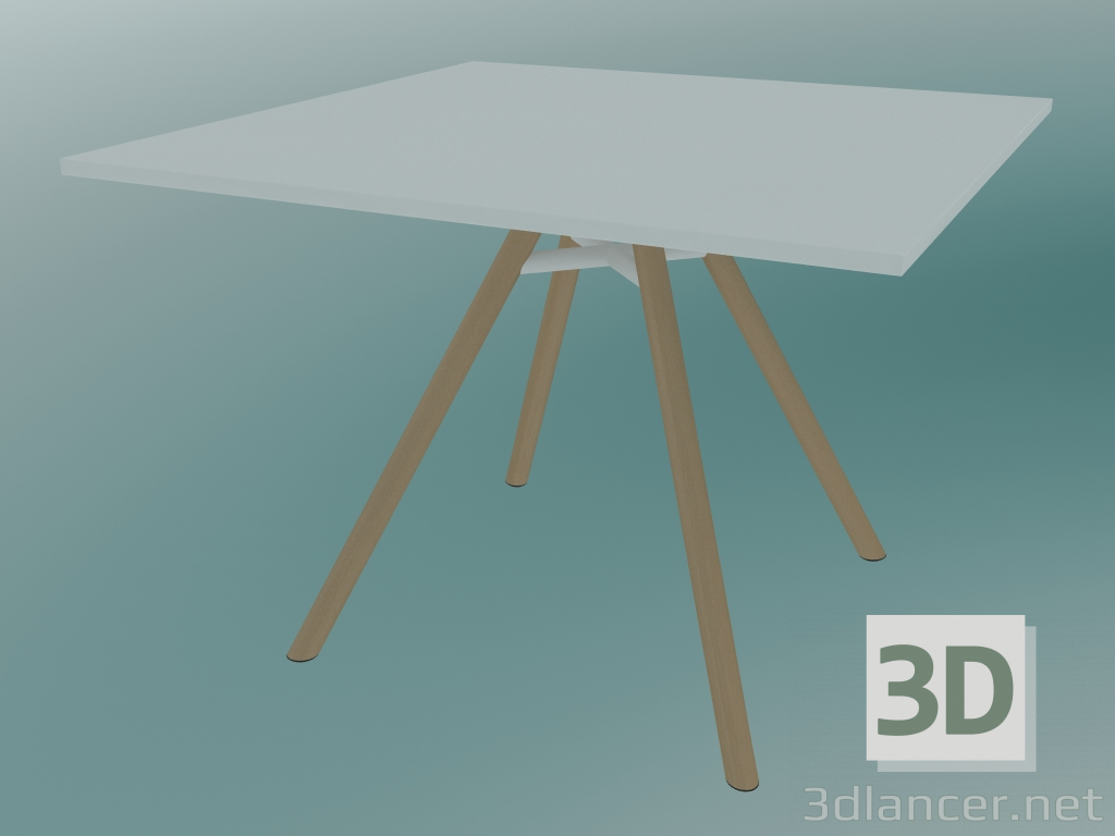 3d model Mesa MART (9843-01 (100x100cm), H 73cm, blanco HPL, aluminio, chapa de fresno natural) - vista previa