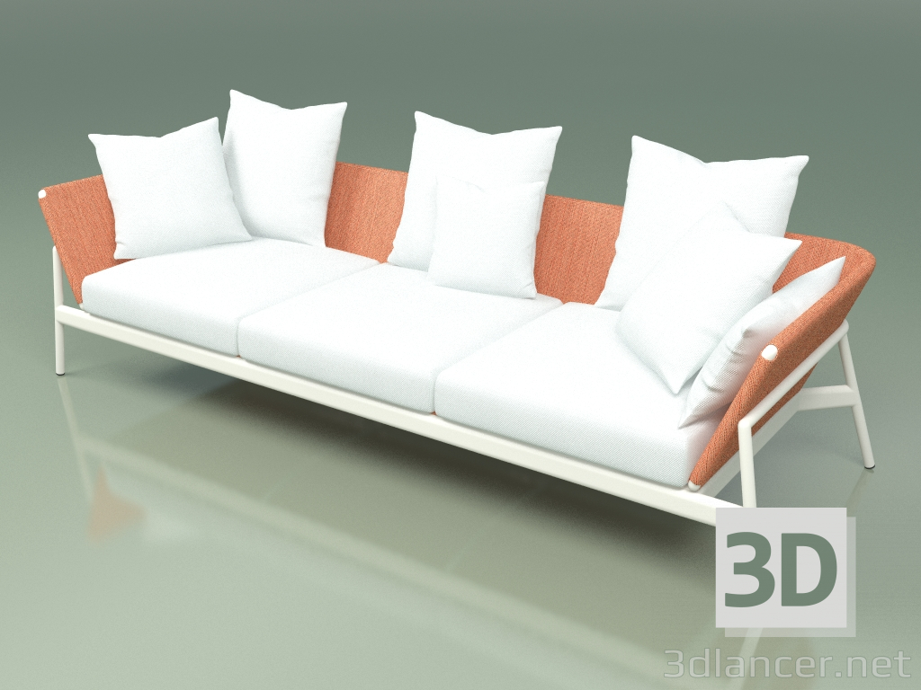 3d model Sofá 003 (Metal Milk, Batyline Orange) - vista previa