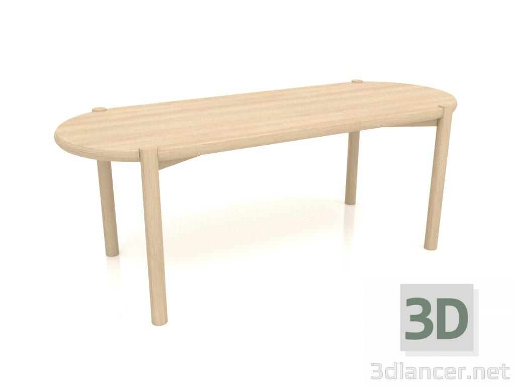 Modelo 3d Mesa de centro JT 053 (extremidade arredondada) (1215x466x454, madeira branca) - preview