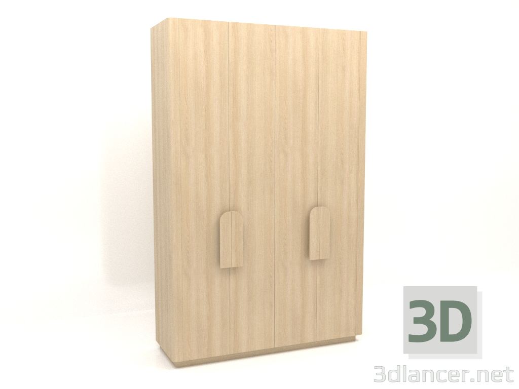 3d model Armario MW 04 madera (opción 2, 1830x650x2850, blanco madera) - vista previa