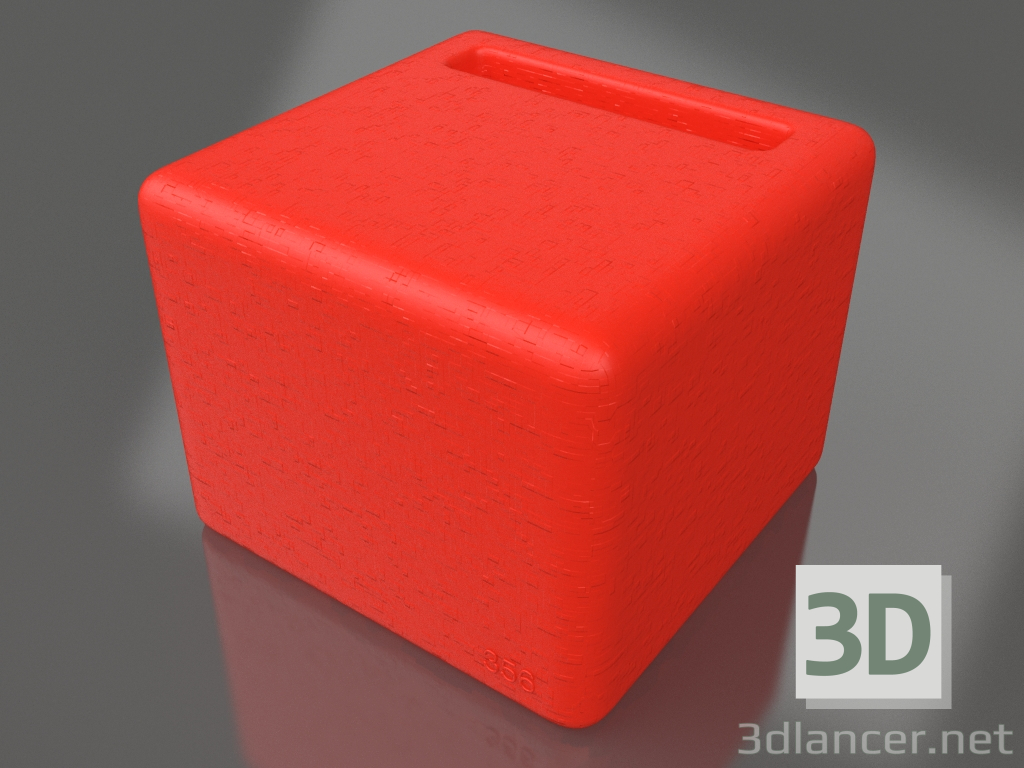 3d model Taburete (rojo) - vista previa