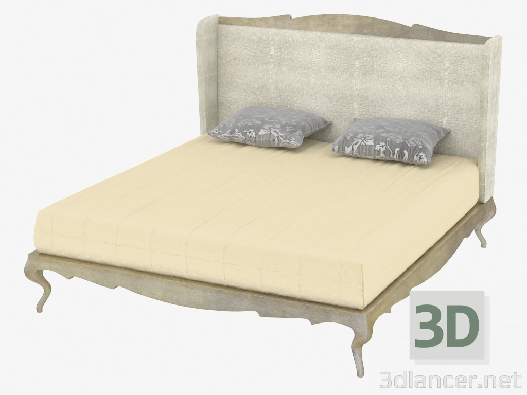 3d model Cama en el estilo de Art Deco con tapicería de cuero (FB.BD.VZ.44) - vista previa