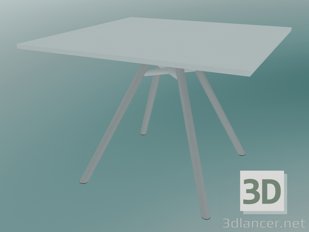 Modelo 3d Mesa MART (9843-01 (100x100cm), H 73cm, branco HPL, extrusão de alumínio, revestimento em pó branco) - preview