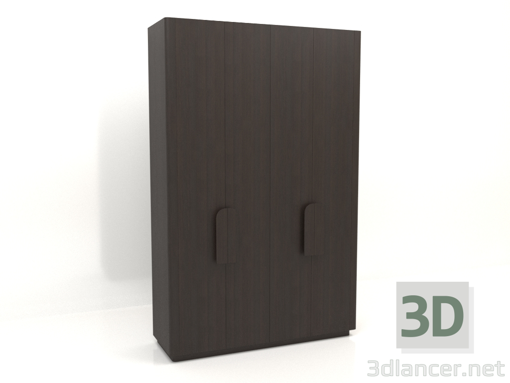 3d model Armario MW 04 madera (opción 2, 1830x650x2850, marrón madera oscuro) - vista previa