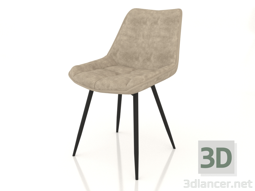 modèle 3D Chaise Amalia (beige-noir) - preview