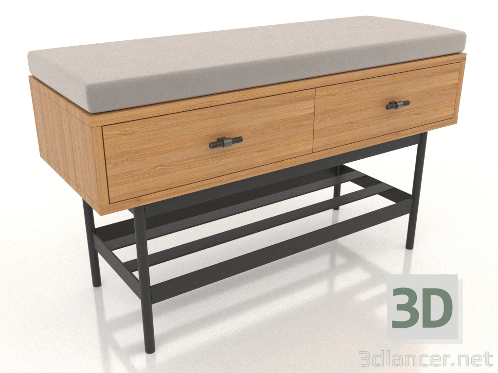 3D Modell Bank (Natureiche) - Vorschau