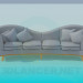 modello 3D Divano con cuscini - anteprima