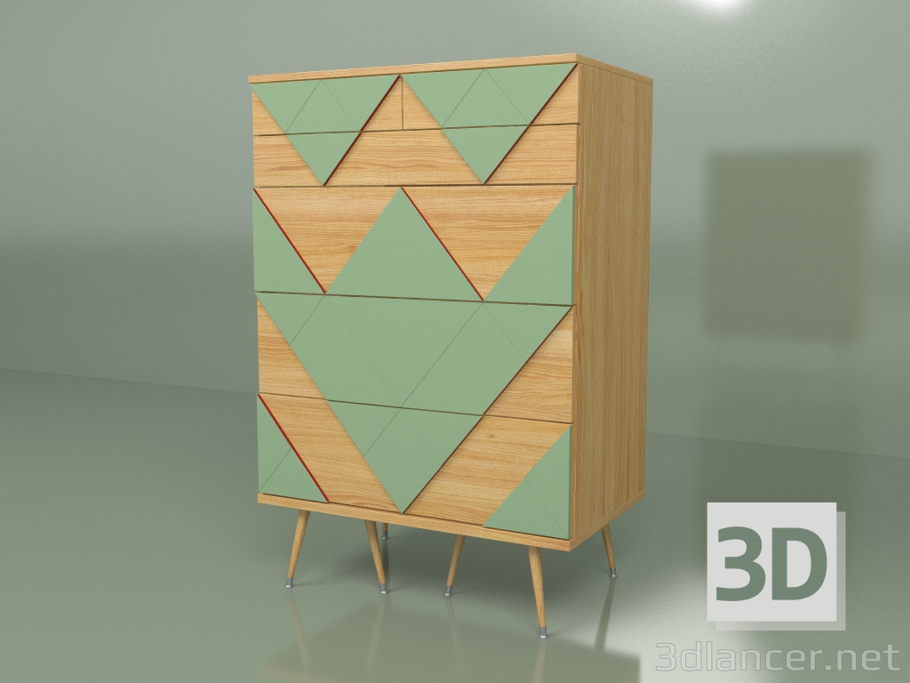 3d model Chest of drawers Big Woo (keil, light veneer) - preview