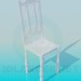 3d model Wooden chair with carved legs - preview