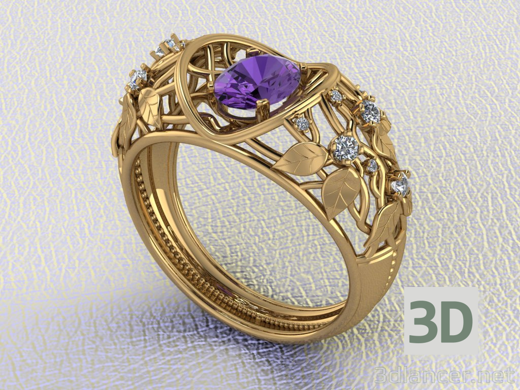 anillo de mujer 3D modelo Compro - render