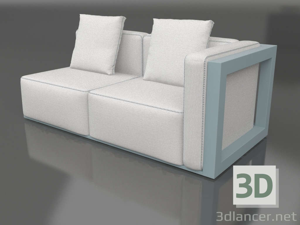 3d model Módulo sofá sección 1 derecha (Gris azul) - vista previa