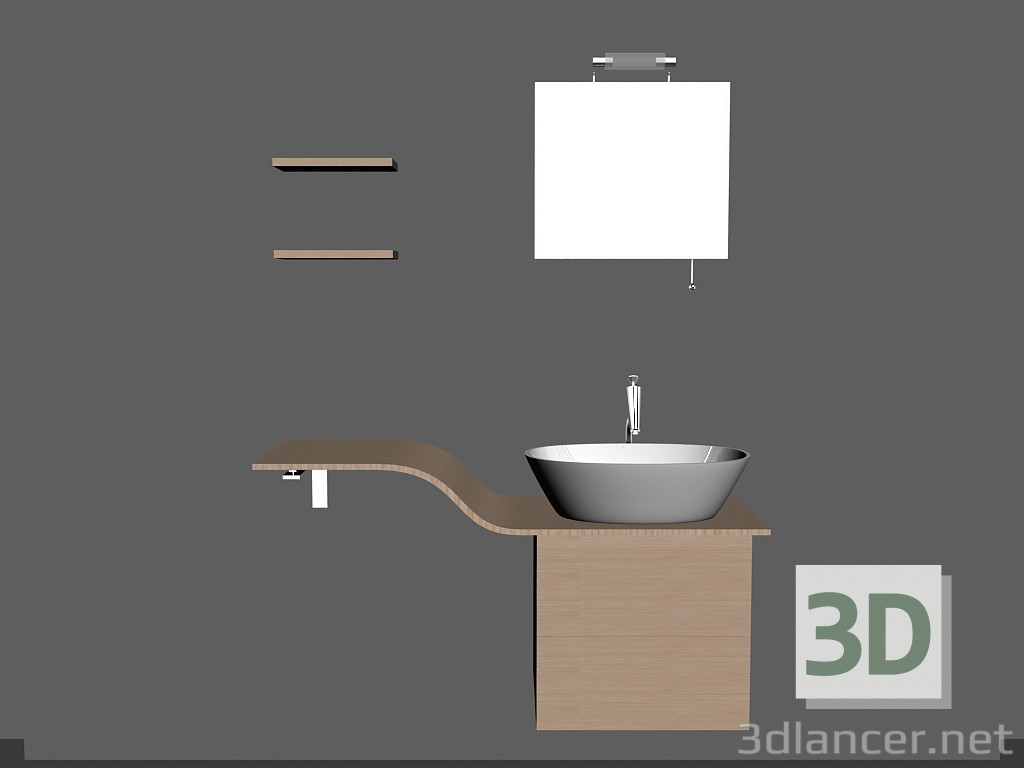 modèle 3D Système modulaire pour salle de bain (chant 3) - preview