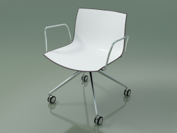 Silla 2055 (4 ruedas, con reposabrazos, LU1, polipropileno bicolor)