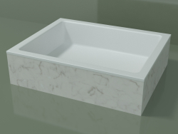 Lavabo da appoggio (01R131301, Carrara M01, L 60, P 48, H 16 cm)