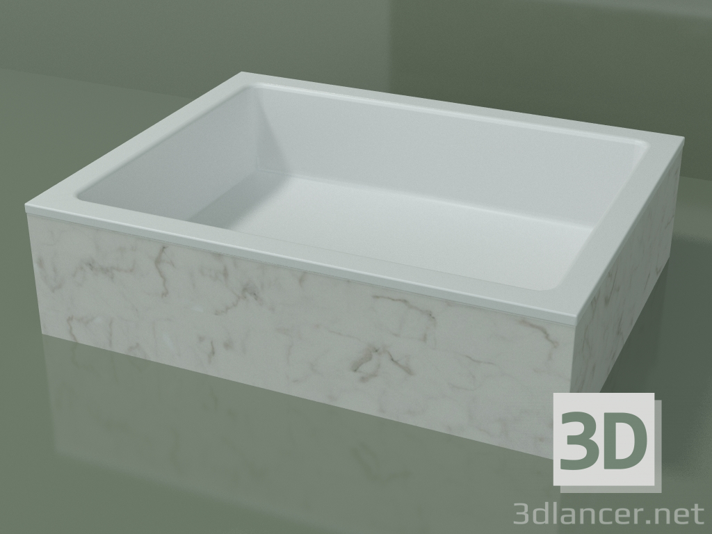 3d model Lavabo sobre encimera (01R131301, Carrara M01, L 60, P 48, H 16 cm) - vista previa