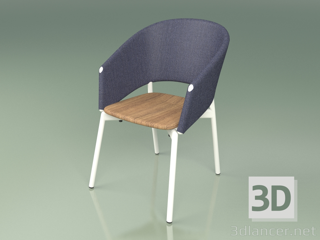 3D modeli Konforlu koltuk 022 (Metal Sütlü, Mavi) - önizleme