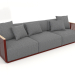 3d model 3-seater sofa (Wine red) - preview