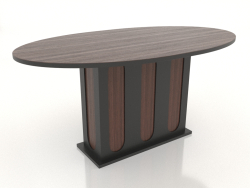 Dining table OVAL 1600x900 mm (dark walnut)