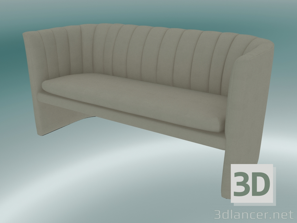 modello 3D Mocassino doppio divano (SC25, H 75cm, 150x65cm, Velvet 14 Pearl) - anteprima