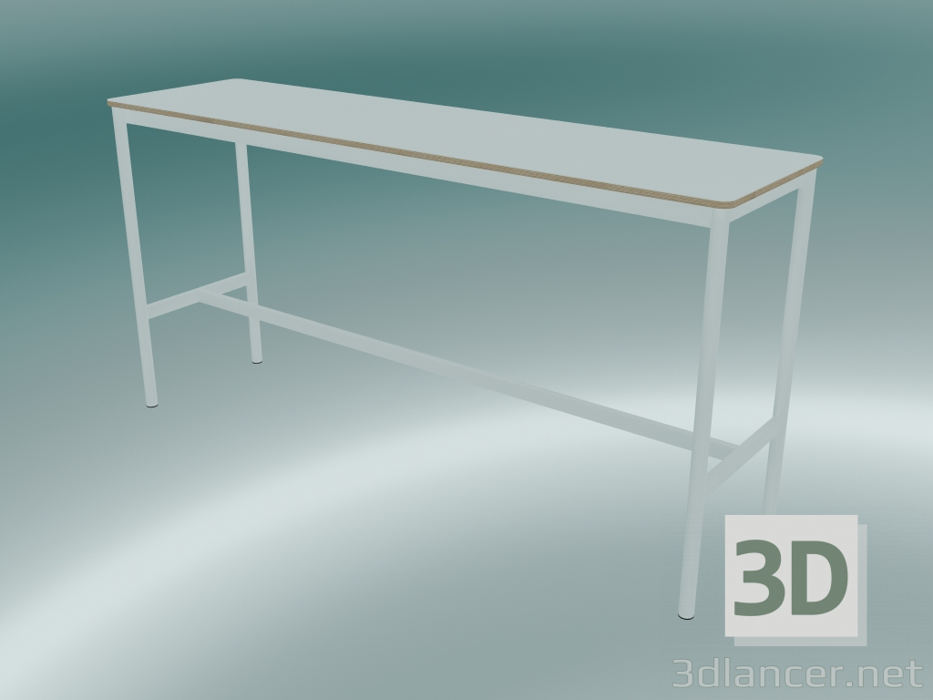 modello 3D Tavolo rettangolare Base alto 50x190x95 (bianco, compensato, bianco) - anteprima