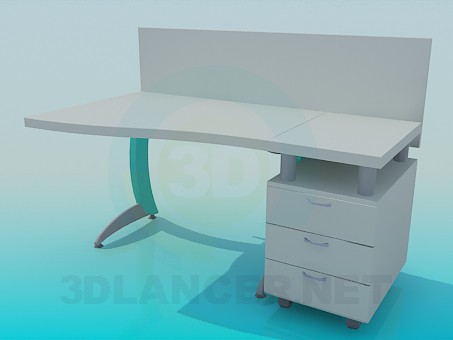 modèle 3D Table de bureau - preview