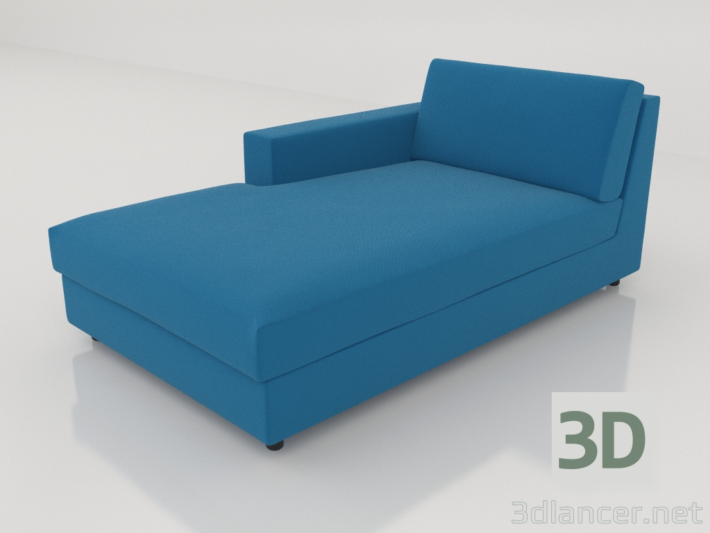 3d model Chaise longue 83 con reposabrazos a la izquierda - vista previa