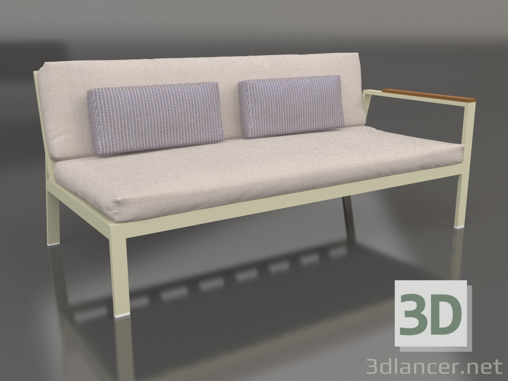 3d model Módulo sofá, sección 1 derecha (Oro) - vista previa