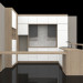 modello 3D Isola cucina minimalismo con 3500x3480x2770 h mm - anteprima