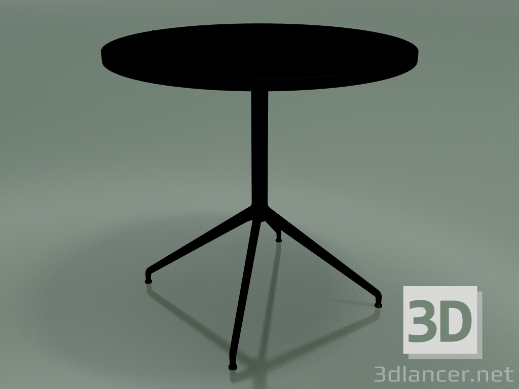 3D Modell Runder Tisch 5711, 5728 (H 74 - Ø79 cm, aufgeklappt, schwarz, V39) - Vorschau