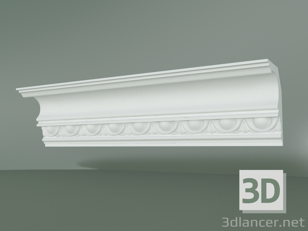 Modelo 3d Cornija de gesso com ornamento KV520 - preview