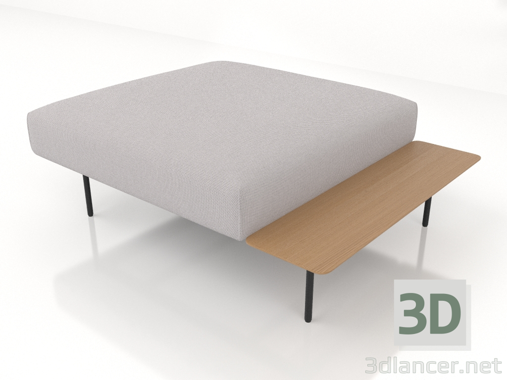 modèle 3D Pouf, banquette 120x95 - preview