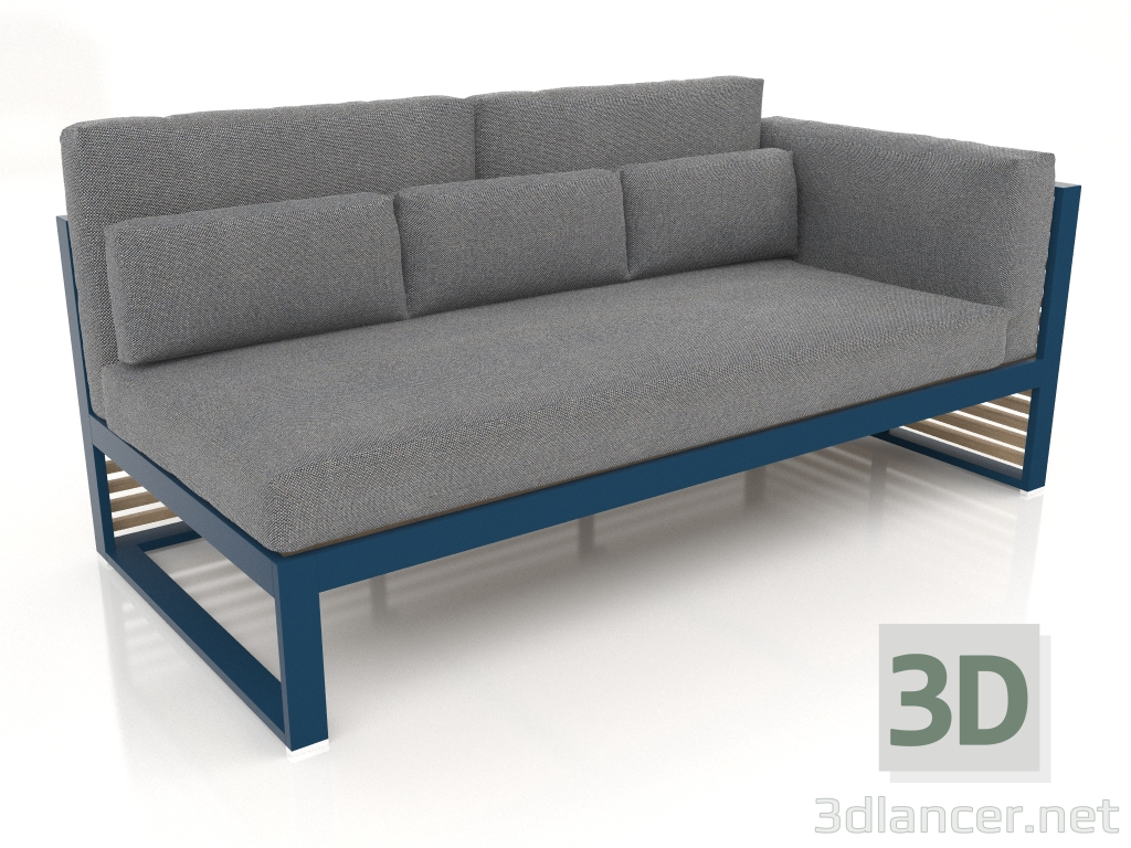 3d model Sofá modular sección 1 derecha, respaldo alto (Gris azul) - vista previa