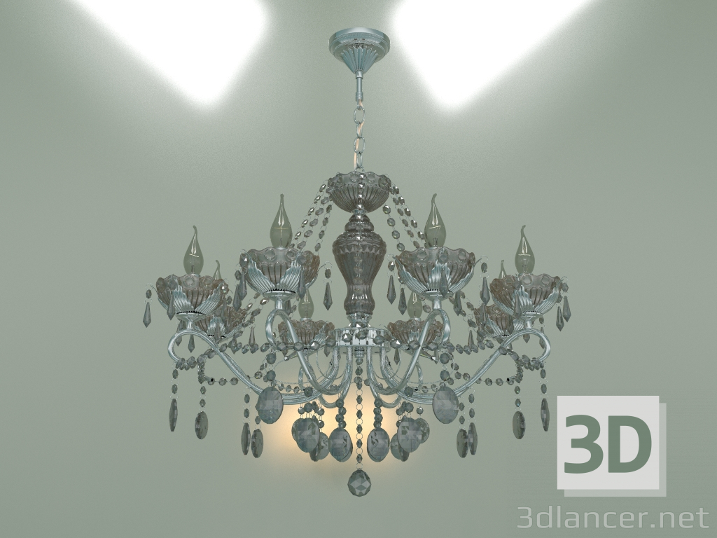 Modelo 3d Candelabro pendente Teodore 10103-8 (cristal cromado esfumaçado) - preview