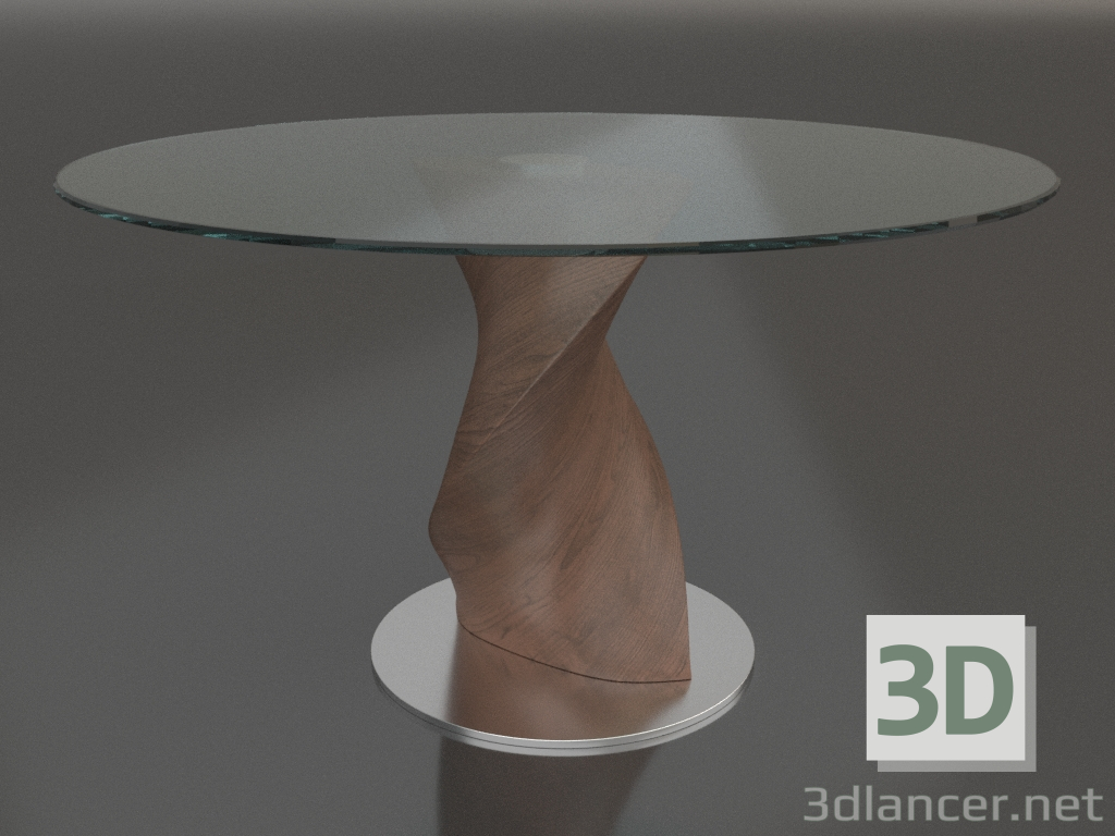 Modelo 3d Mesa Niagara 120 (vidro transparente nogueira) - preview