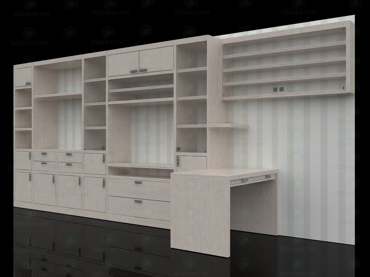 3d model Pared de sala 5500 x 490 x 2520 (h) - vista previa