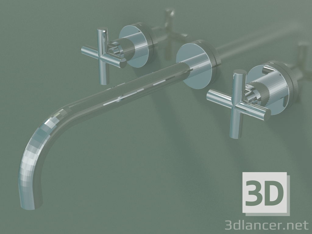 Modelo 3d Misturador para lavatório de parede sem conjunto de resíduos (36 717 892-000010) - preview