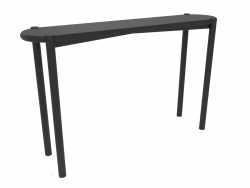 Table console (extrémité arrondie) (1215x280x754, bois noir)