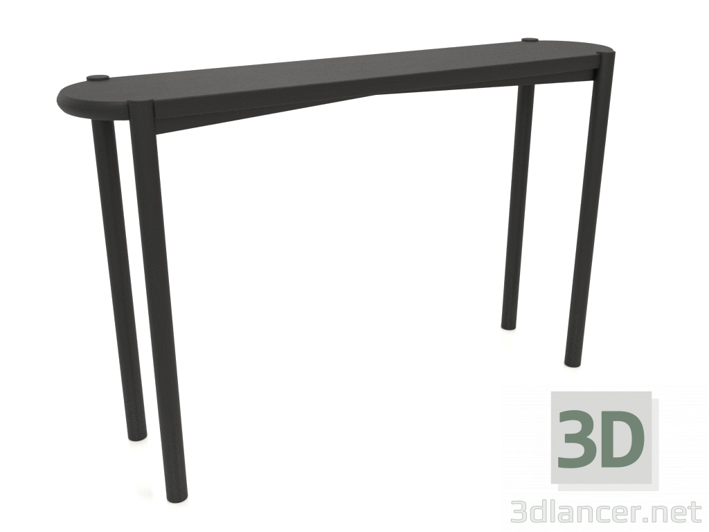 3d model Consola (extremo redondeado) (1215x280x754, madera negra) - vista previa