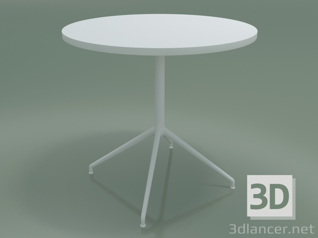 3D Modell Runder Tisch 5711, 5728 (H 74 - Ø79 cm, ausgebreitet, Weiß, V12) - Vorschau