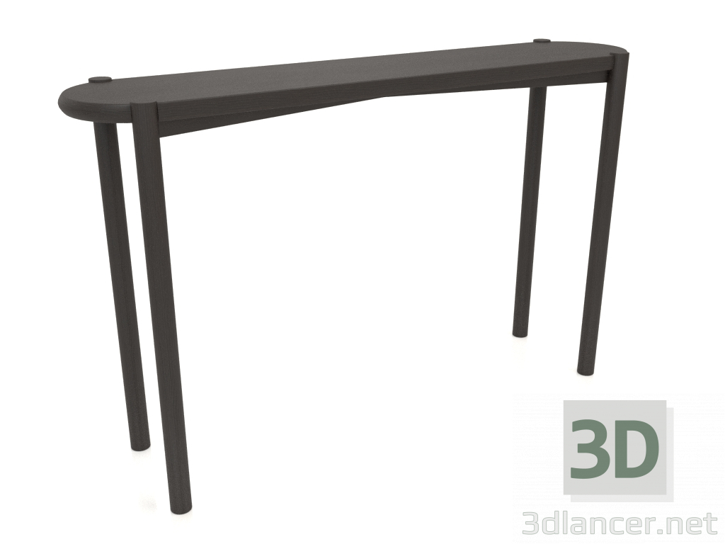 Modelo 3d Mesa de console (extremidade arredondada) (1215x280x754, madeira marrom escuro) - preview