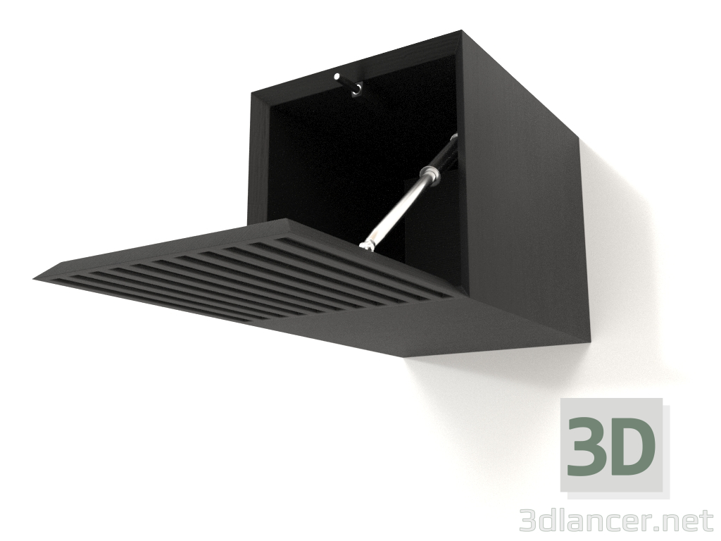 modello 3D Mensola pensile ST 06 (porta grecata aperta) (250x315x250, legno nero) - anteprima