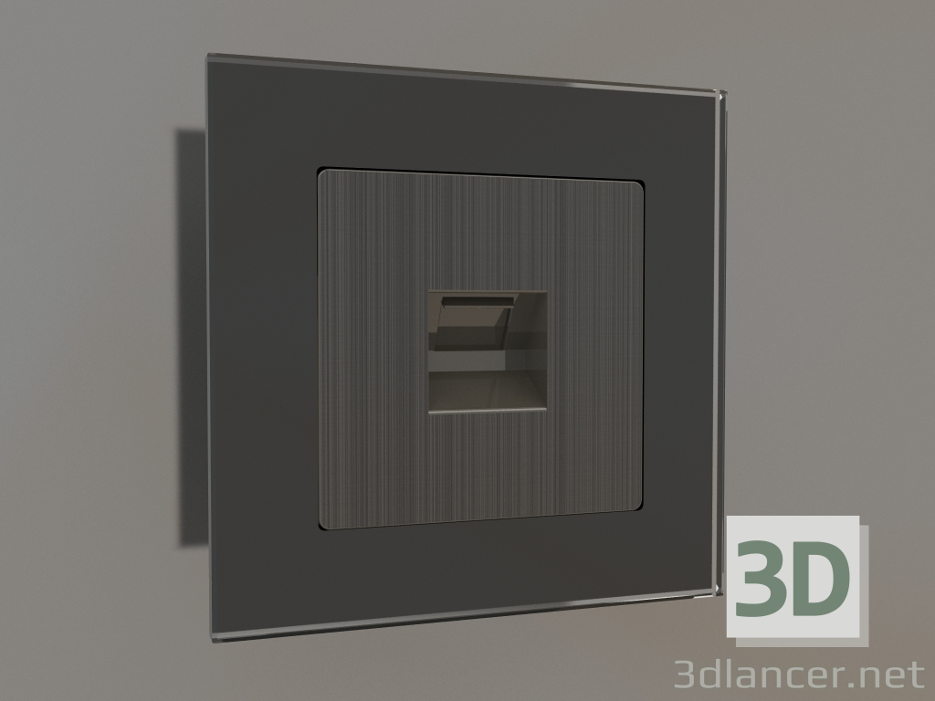 3d model Toma telefónica RJ-11 (bronce) - vista previa