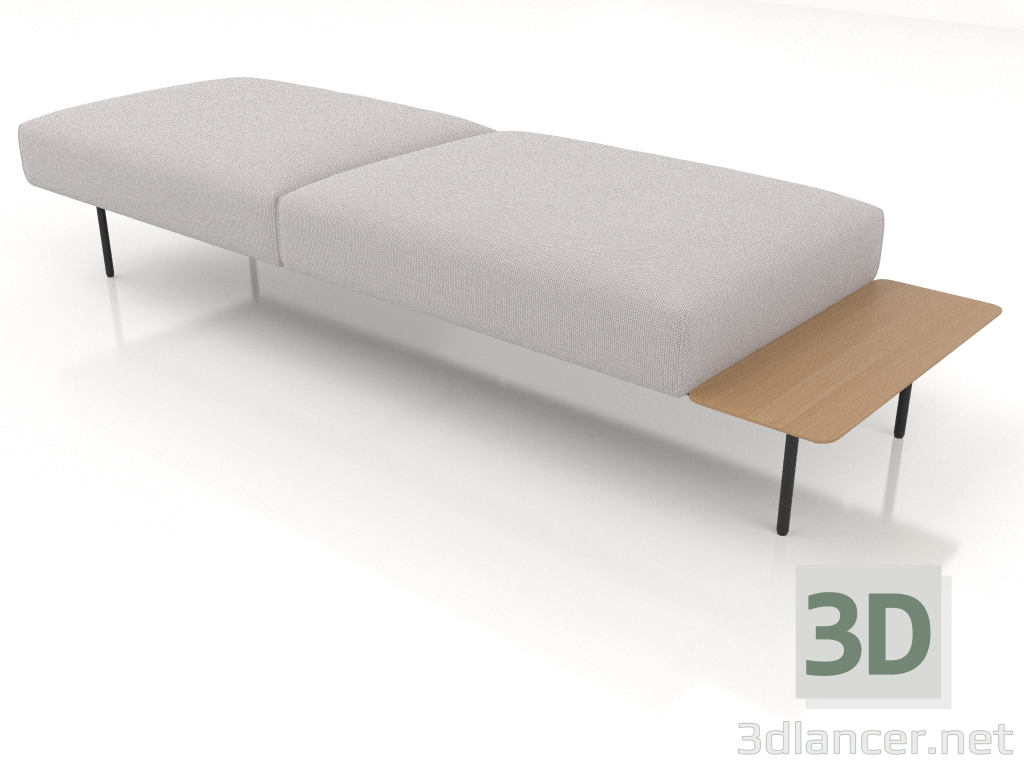 modello 3D Pouf, panca 215x70 - anteprima