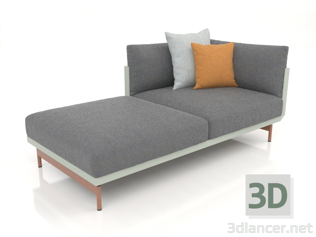 modello 3D Modulo divano, sezione 2 sinistra (Grigio cemento) - anteprima