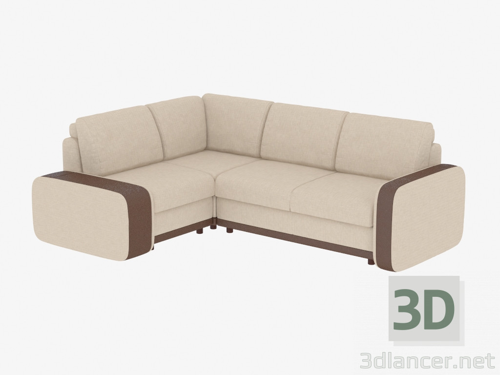 Modelo 3d Sofá-cama canto modular - preview