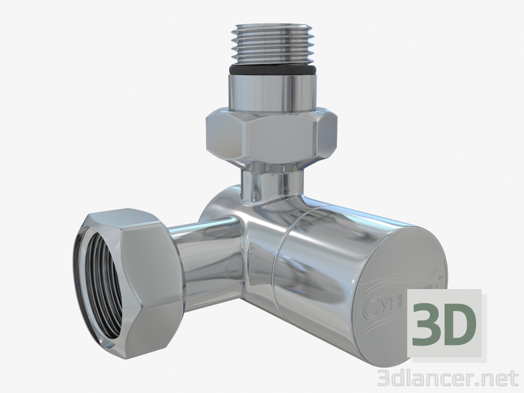 3D Modell 3D-Ventil rechts (Sechskant) G 1/2 "HP x G 3/4" NG - Vorschau